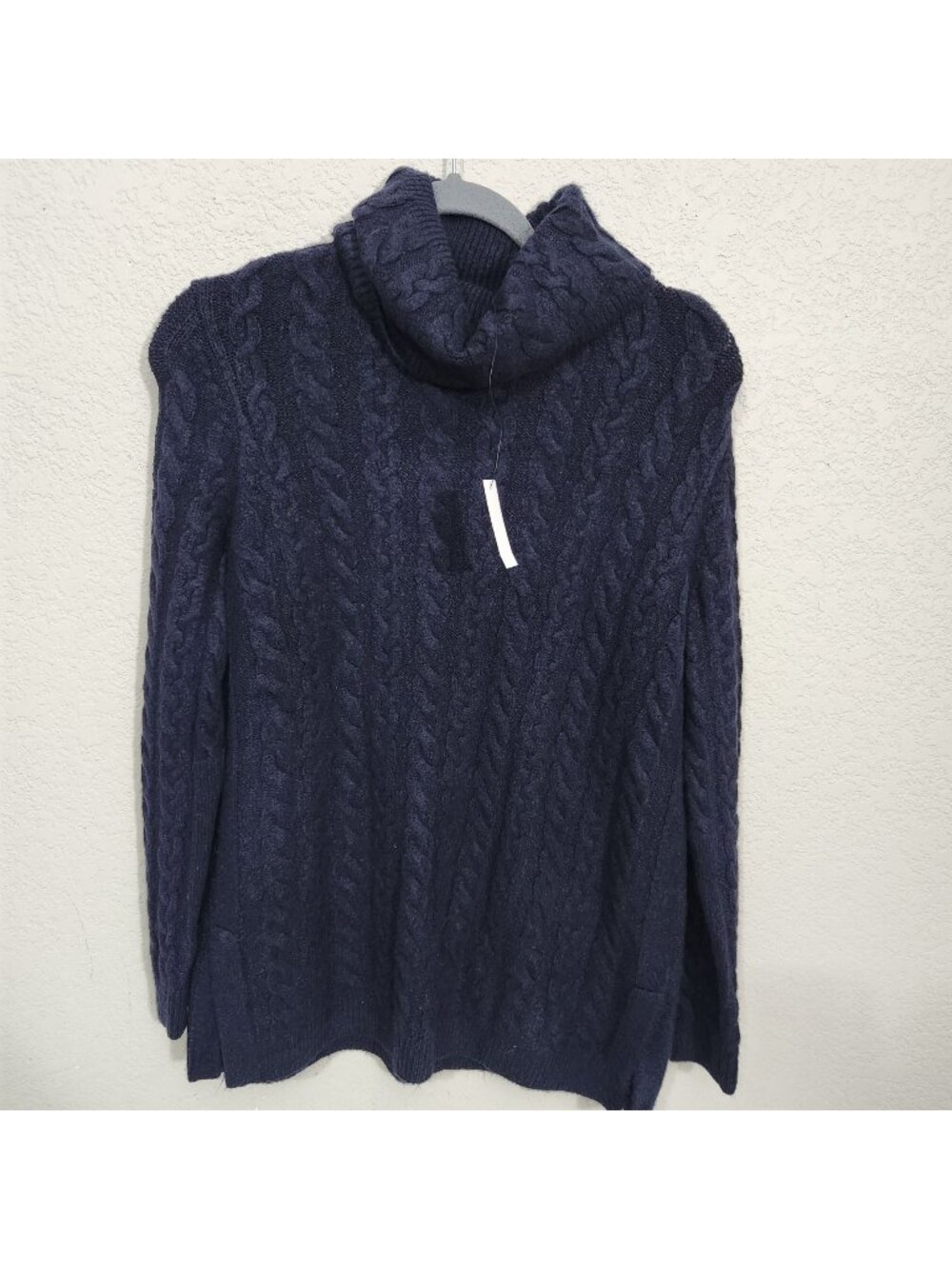 Talbots Navy Cable Knit Turtleneck Sweater XS Acrylic Blend